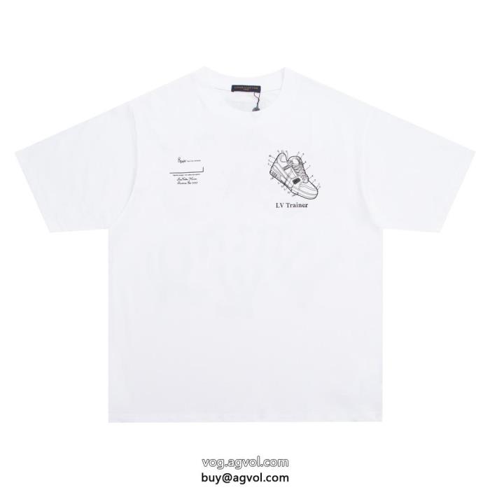 ブランド 偽物 通販LOUIS VUITTON今年の大トレンド風通しの良いフレア半袖Tシャツ_0_3