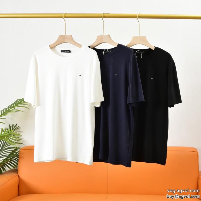 アルマーニ切りっぱなしデザイン入荷予定半袖Tシャツブランド 偽物_0_1
