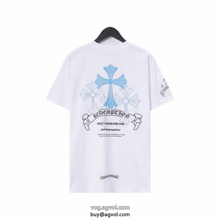 上品に夏っぽさを感じる23新作セールブランド コピークロムハーツ半袖Tシャツ_0_2