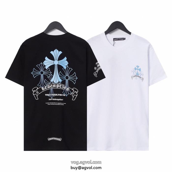 上品に夏っぽさを感じる23新作セールブランド コピークロムハーツ半袖Tシャツ_0_3
