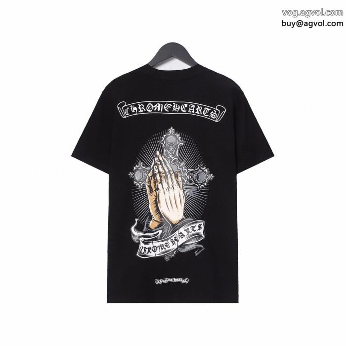 人気商品お洒落さんの愛用率が高いブランド フェイク半袖TシャツCHROME HEARTS_0_3