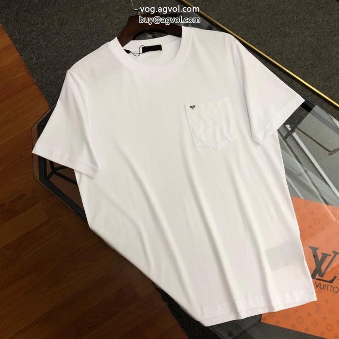 偽 ブランド 通販2023年春限定 永遠の定番涼しげな印象のプラダ半袖Tシャツ_0_2