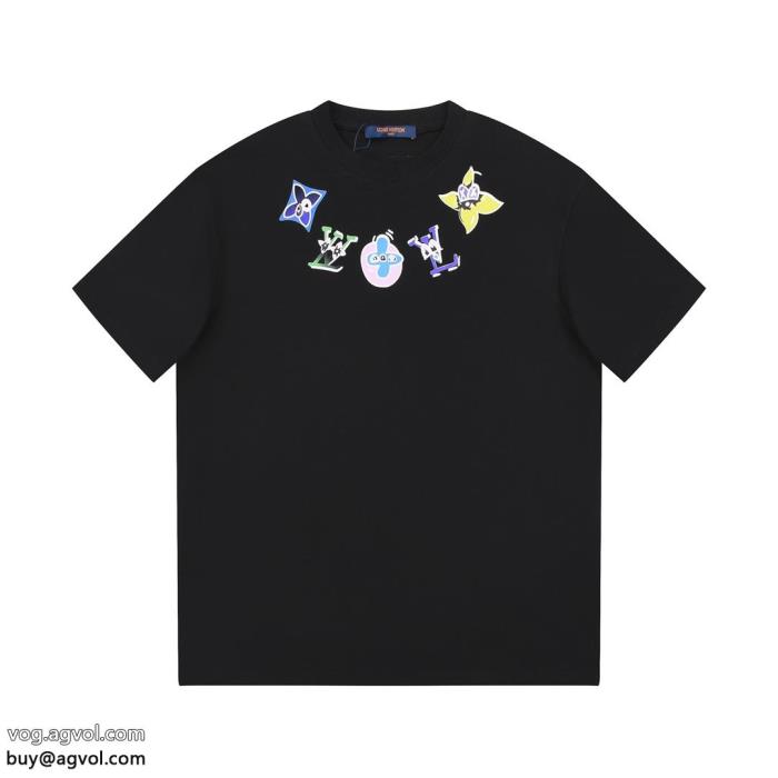 大変大人気2023新作限定華やかキュートLOUIS VUITTON半袖Tシャツスーパー ブランド コピー_0_0