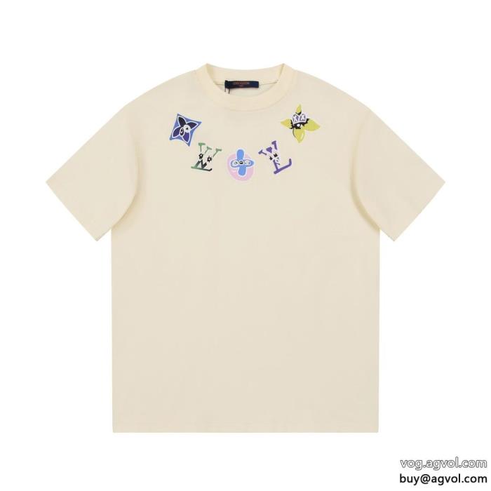 大変大人気2023新作限定華やかキュートLOUIS VUITTON半袖Tシャツスーパー ブランド コピー_0_2