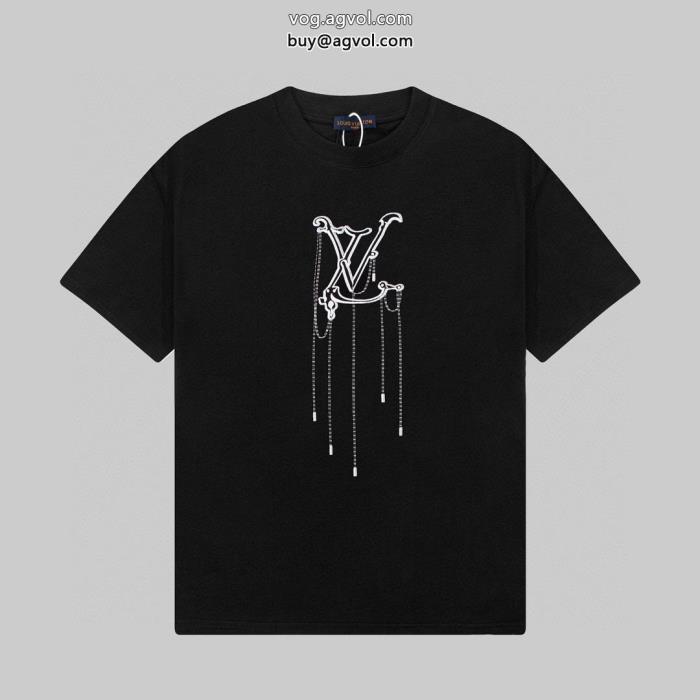 LOUIS VUITTONブランド コピー s 級爽やかな色合いトップスをインするスタイル半袖Tシャツ_0_0