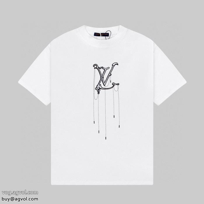 LOUIS VUITTONブランド コピー s 級爽やかな色合いトップスをインするスタイル半袖Tシャツ_0_1