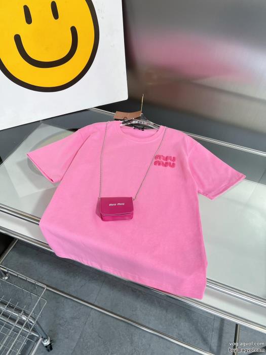 コピー 品 販売MIUMIU優しげ人気アイテム新作2023らしさをプラス半袖Tシャツ_0_0
