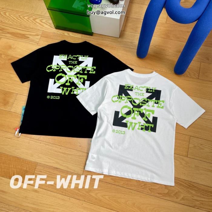リラックス感急上昇大胆なカジュアルダウン偽 ブランド 販売半袖Tシャツオフホワイト_0_0