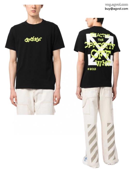 リラックス感急上昇大胆なカジュアルダウン偽 ブランド 販売半袖Tシャツオフホワイト_0_1