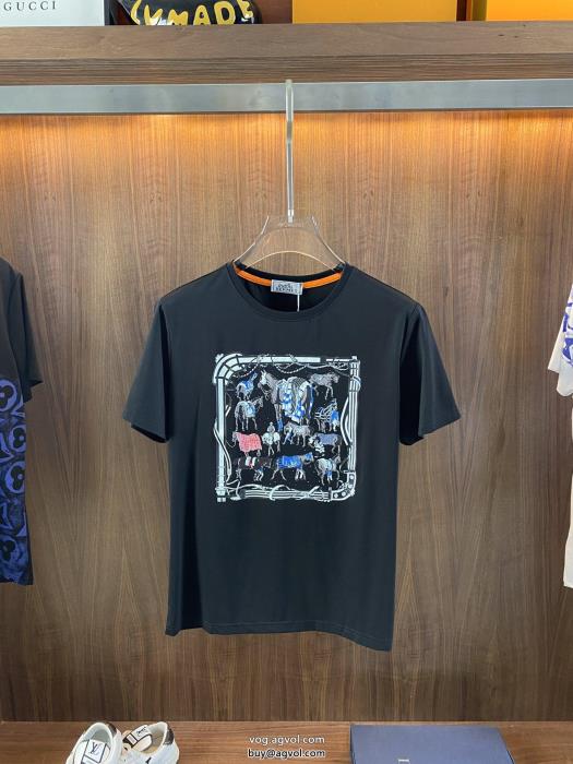 半袖TシャツHERMES海外直送ロゴがかっこいい偽 ブランド 販売_0_1