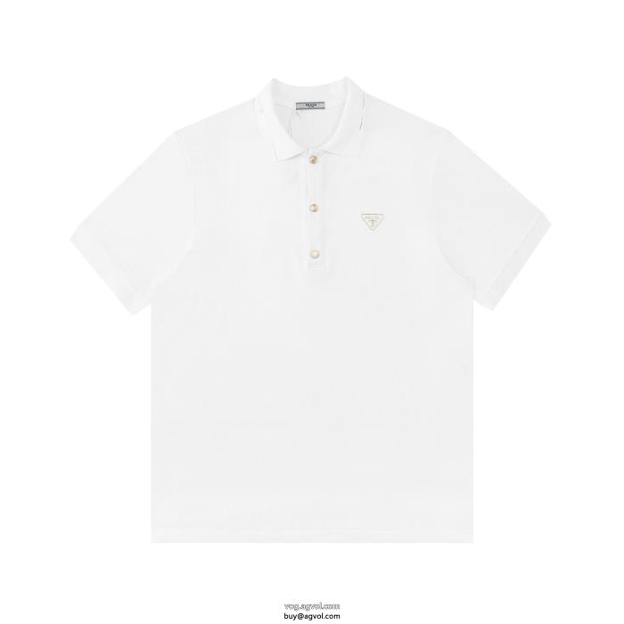 PRADA人気アイテムも同時にチェックシンプルながら切れ味のいい半袖Tシャツブランド 激安 _0_1