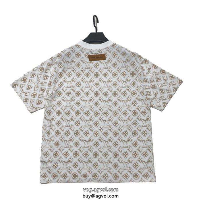 ブランド 品 スーパー コピー半袖TシャツLOUIS VUITTON高い品質を誇るロゴが美しい_0_2