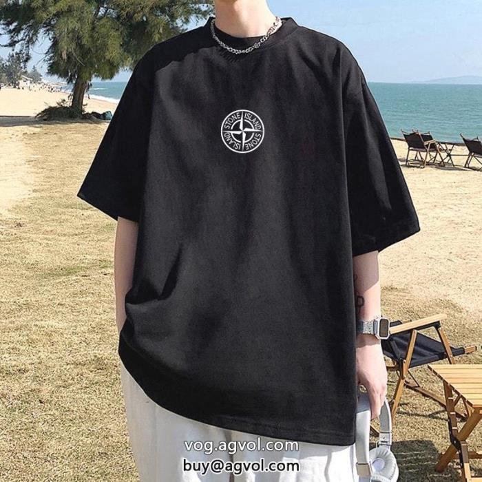 Stone Islandスーパー コピー 通販半袖Tシャツ著名人の着用2023年2023新作モデル_0_1