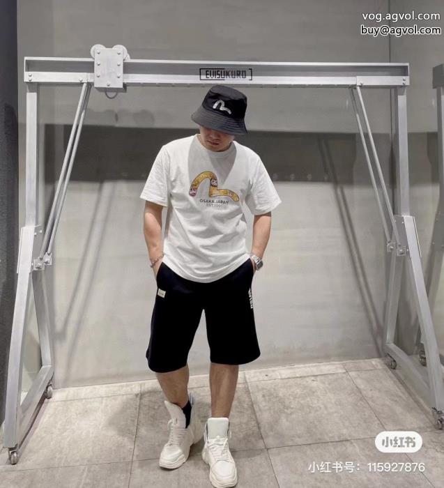 ブランド コピー ショップトレンドスタイル爽やかな色合いEVISU半袖Tシャツ_0_3