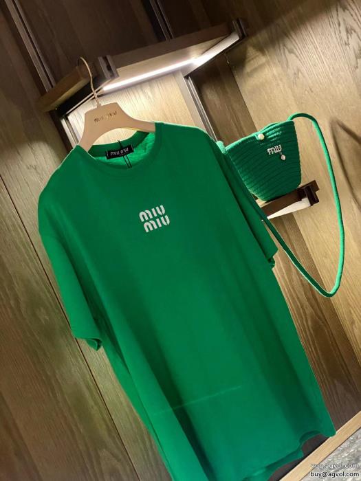 偽物 ブランド 販売気になるアイテム人気大人っぽく仕上げミュウミュウ半袖Tシャツ_0_0