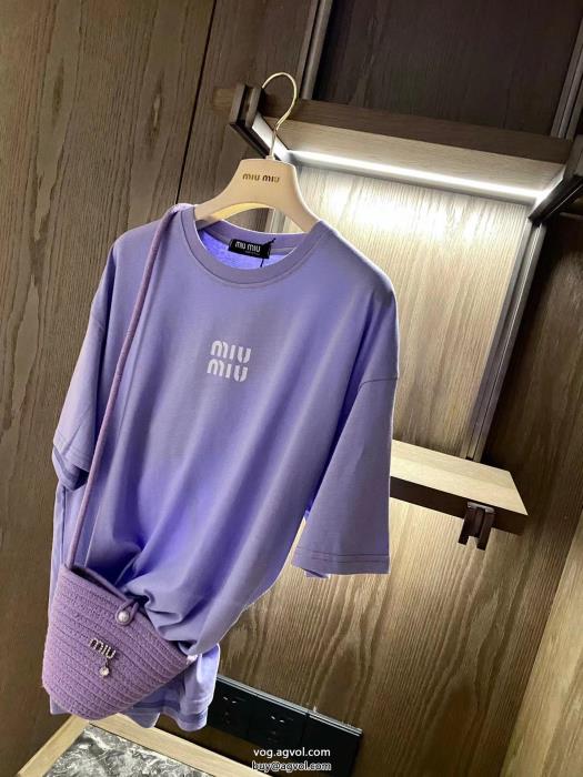 偽物 ブランド 販売気になるアイテム人気大人っぽく仕上げミュウミュウ半袖Tシャツ_0_5