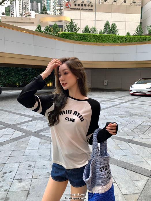 販路限定モデル柔らかな着心地MIUMIU長袖Tシャツブランド スーパー コピー 通販_0_1