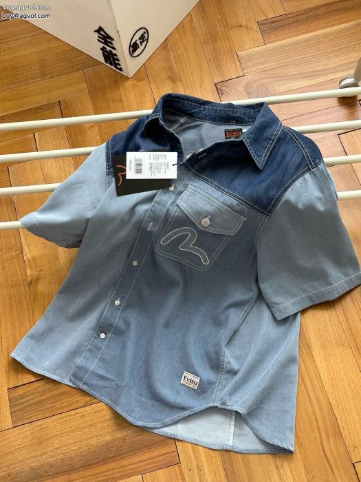 EVISU半袖シャツブランド コピー 品通気性と吸汗性に優れ色気のあるスタイルに仕上げ_0_0