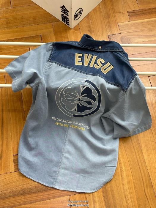 EVISU半袖シャツブランド コピー 品通気性と吸汗性に優れ色気のあるスタイルに仕上げ_0_1