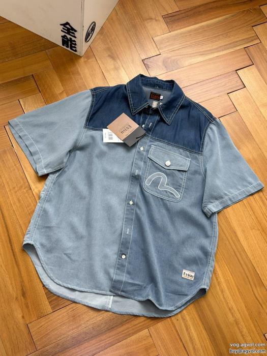 EVISU半袖シャツブランド コピー 品通気性と吸汗性に優れ色気のあるスタイルに仕上げ_0_2