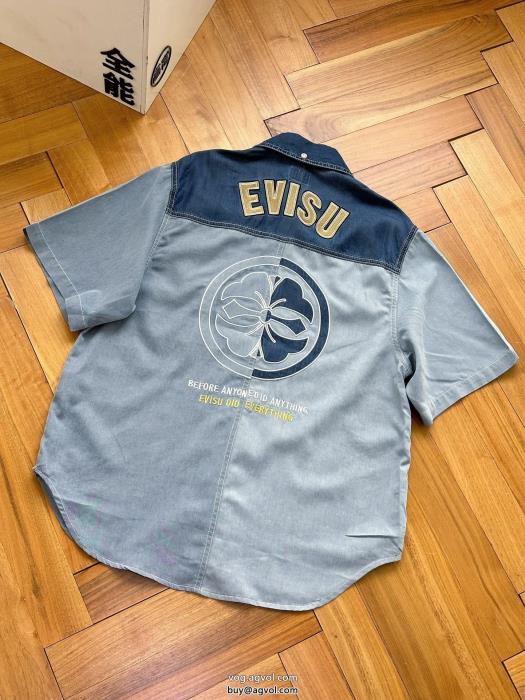 EVISU半袖シャツブランド コピー 品通気性と吸汗性に優れ色気のあるスタイルに仕上げ_0_3