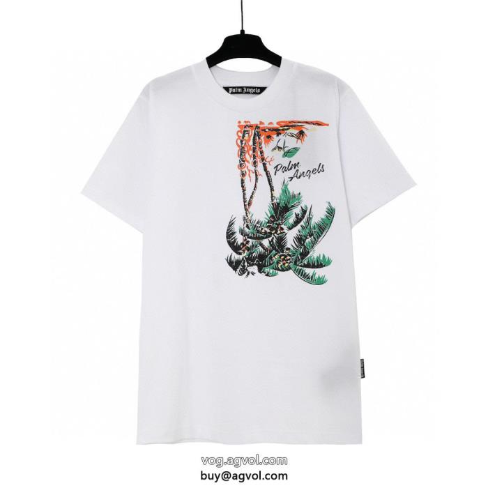 ブランド レプリカきちんと感が抜群透け感の持つ涼しげな印象半袖TシャツPalm Angels_0_0