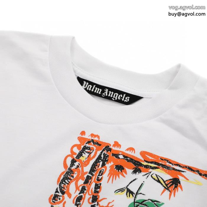 ブランド レプリカきちんと感が抜群透け感の持つ涼しげな印象半袖TシャツPalm Angels_0_3