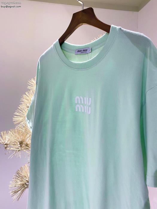 半袖Tシャツブランド 偽物MIUMIUジュアル感強めの着在庫数限定_0_1
