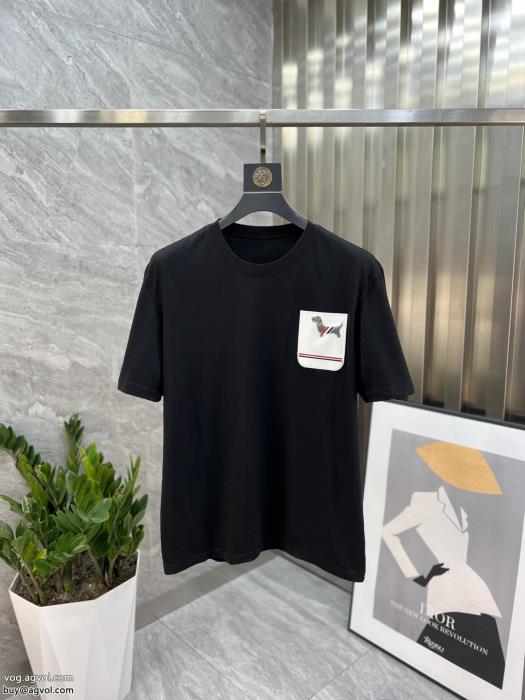 THOM BROWNE偽物 ブランド希少限定着まわしアクセント半袖Tシャツ_0_0