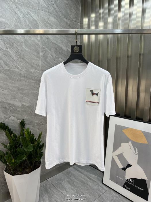 THOM BROWNE偽物 ブランド希少限定着まわしアクセント半袖Tシャツ_0_1
