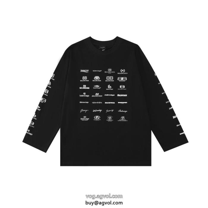 スーパー ブランド コピーきれいめ上品にファッション感が急上昇！balenciaga長袖Tシャツ_0_3