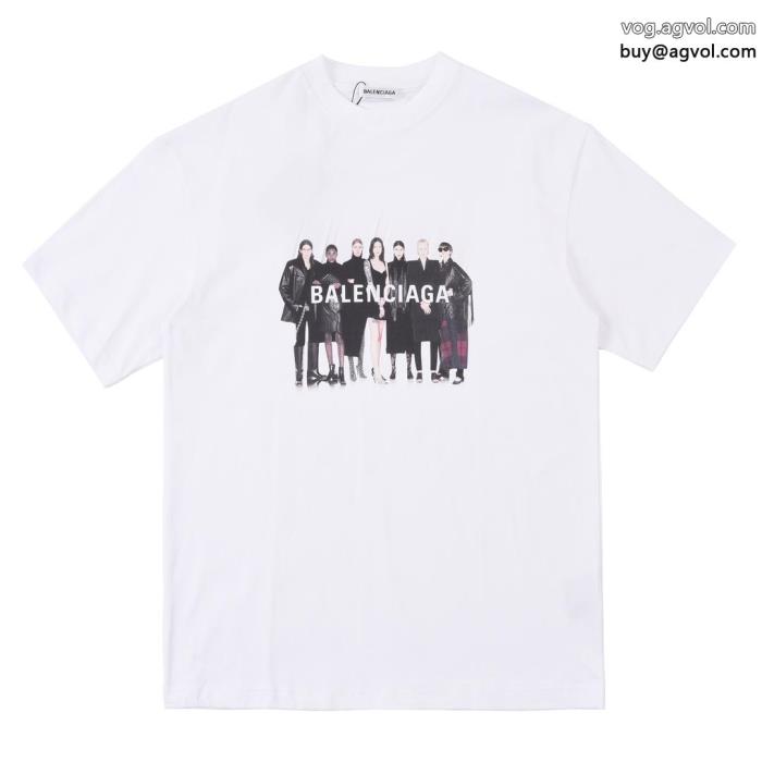 最新先取りおしゃれなロゴ入り清潔感で洗練されbalenciaga偽物 ブランド 販売半袖Tシャツ_0_0