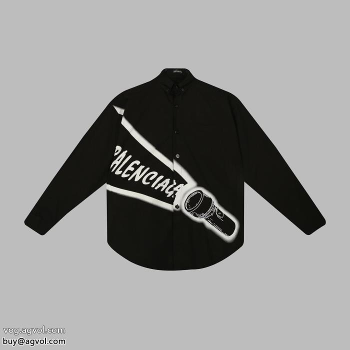 balenciaga偽物 ブランド ショップ半歩先をゆくオシャレ爽やかさ長袖シャツ_0_1