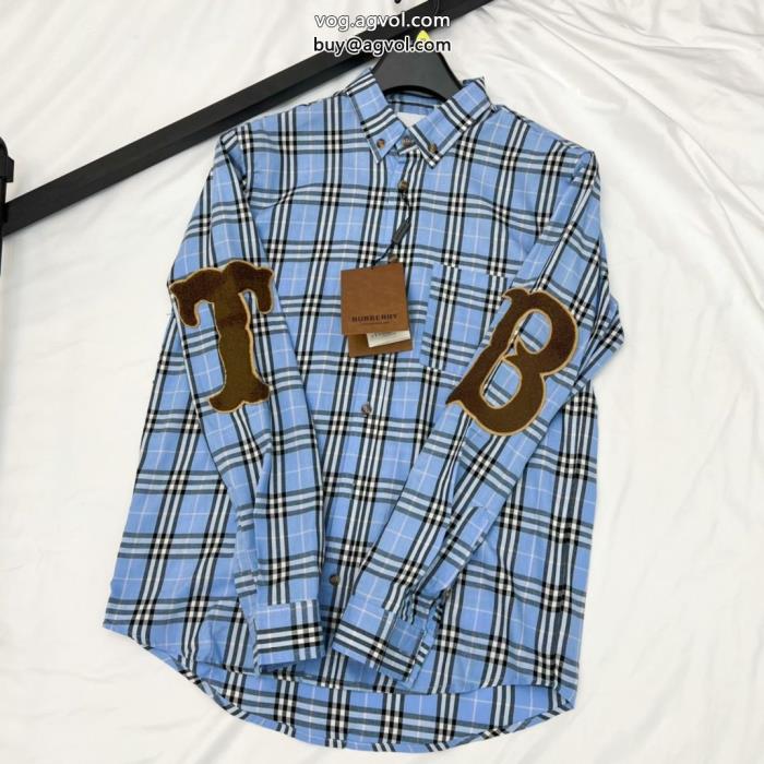 コピー ブランドBURBERRY王道コンビ大人の華やかさを演出長袖シャツ_0_0