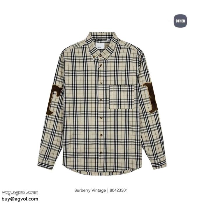 コピー ブランドBURBERRY王道コンビ大人の華やかさを演出長袖シャツ_0_1