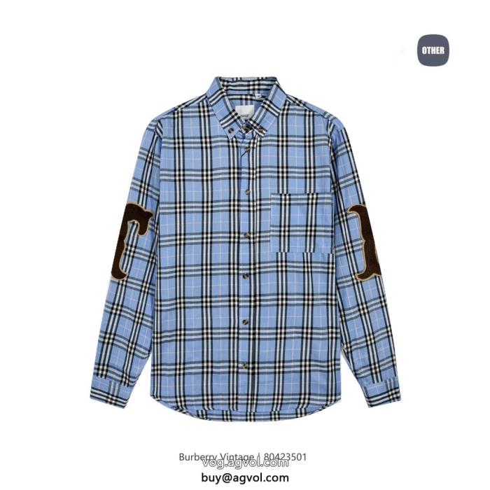 コピー ブランドBURBERRY王道コンビ大人の華やかさを演出長袖シャツ_0_2