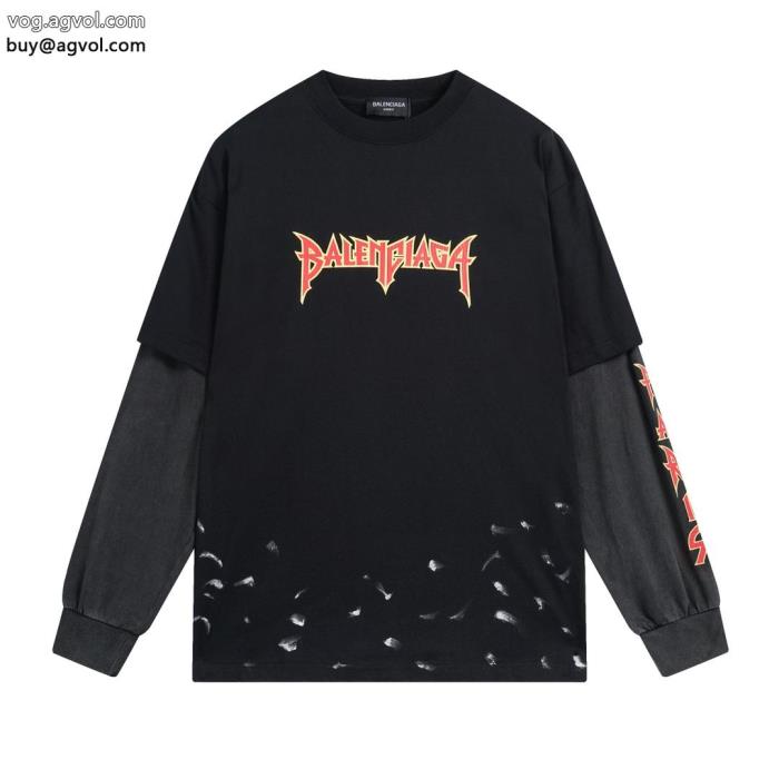 爽やかさ完売必須長袖Tシャツコピー 品 ブランドbalenciaga_0_1