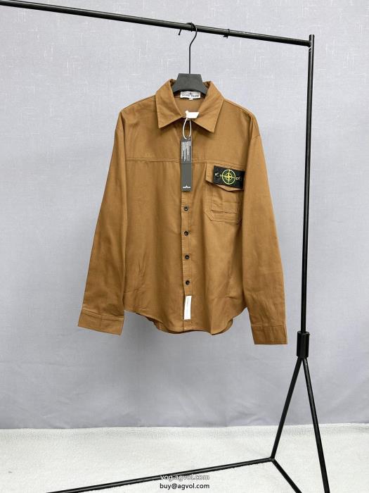 カジュアルなのに高感度が高く大人のこなれ感コピー ブランド 販売長袖シャツStone Island_0_0