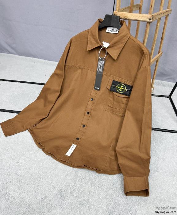 カジュアルなのに高感度が高く大人のこなれ感コピー ブランド 販売長袖シャツStone Island_0_3