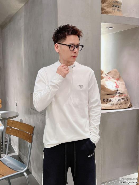 清涼感ハイセンスプラダ長袖Tシャツコピー ブランド 販売_0_1