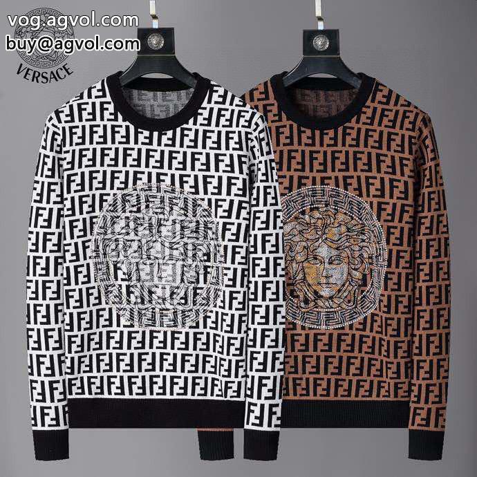 注目ブランドは2023最新柔らかい色調セーターコピー ブランドVERSACE_0_0