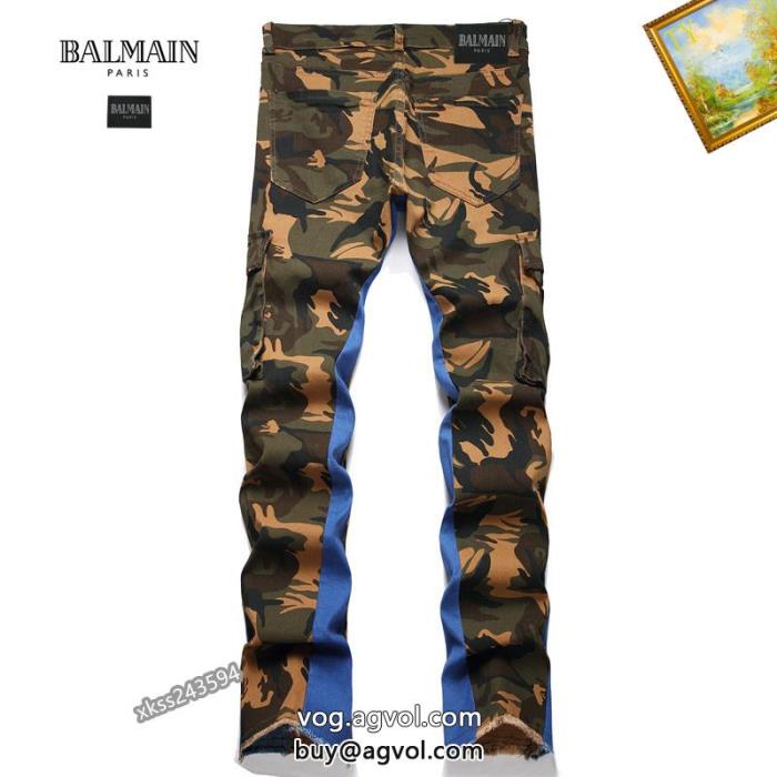 偽物 ブランド 激安ジーンズ都会的な印象のスタイル着まわしアクセントBALMAIN_0_2