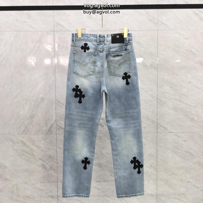 夏の大人カジュアル華やかな印象ブランド コピー 安心ジーンズCHROME HEARTS_0_0
