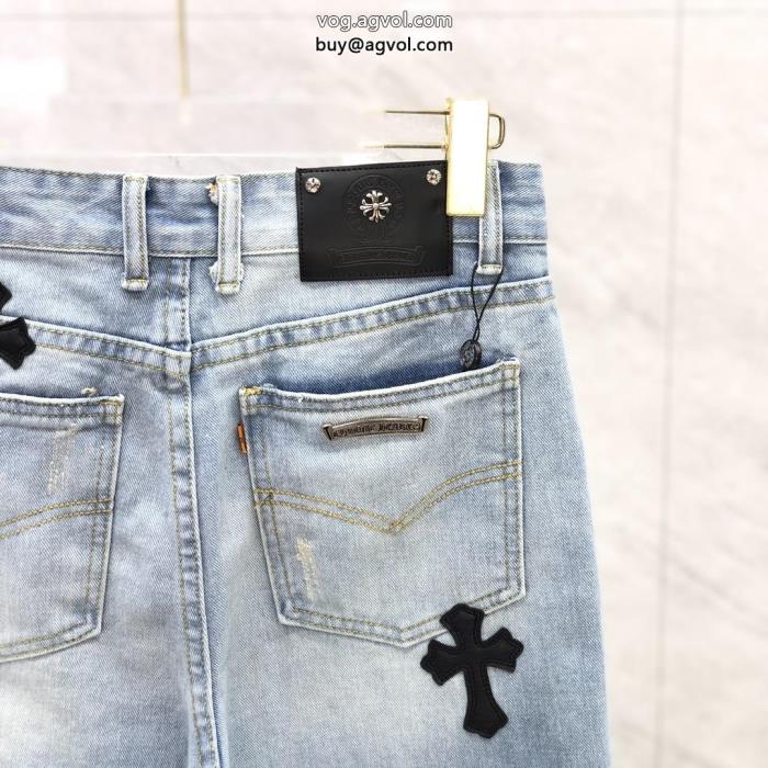 夏の大人カジュアル華やかな印象ブランド コピー 安心ジーンズCHROME HEARTS_0_2
