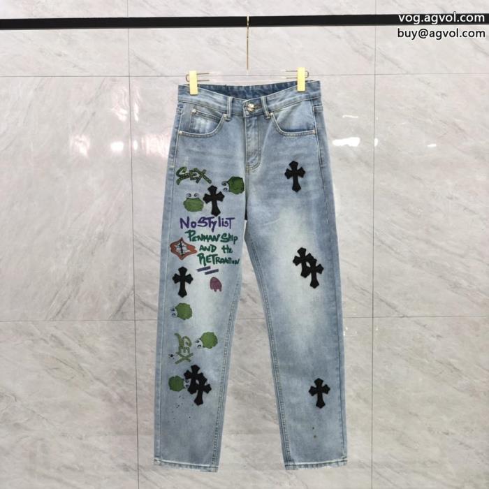 夏の大人カジュアル華やかな印象ブランド コピー 安心ジーンズCHROME HEARTS_0_3