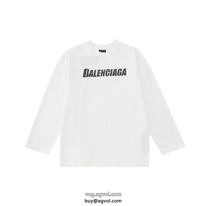 balenciagaブランド フェイク長袖Tシャツヴィンテージ感SS23注目スタイル_0_0