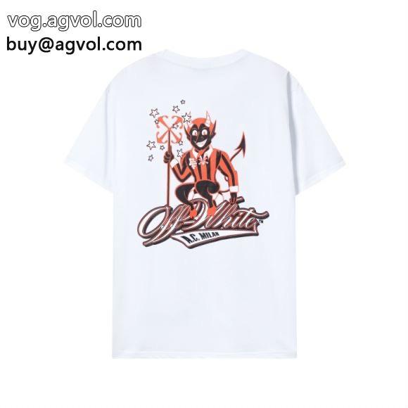 今年流大人っぽさ最新話題沸騰中オフホワイト半袖Tシャツブランド コピー 販売_0_1