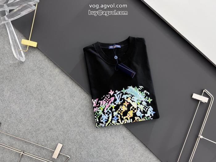 LOUIS VUITTONきれいめ上品に軽やかな印象ブランド コピー 着払い半袖Tシャツ_0_1