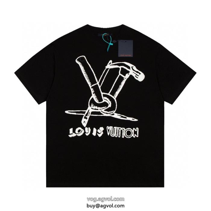 LOUIS VUITTON偽 ブランド半袖Tシャツ欲しい可愛く新鮮特に注目したい_0_0