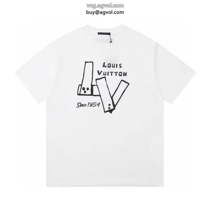 LOUIS VUITTON偽物 ブランド ショップ話題沸騰シンプルなデザイン半袖Tシャツ_2_3